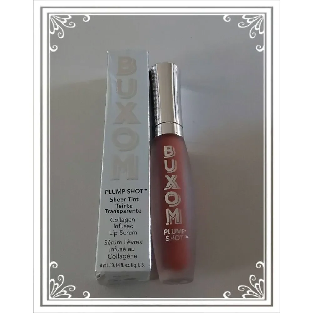 NIB~Buxom Cosmetics Plump Shot Sheer Tint Collagen Infused Lip Serum~Plush Peach